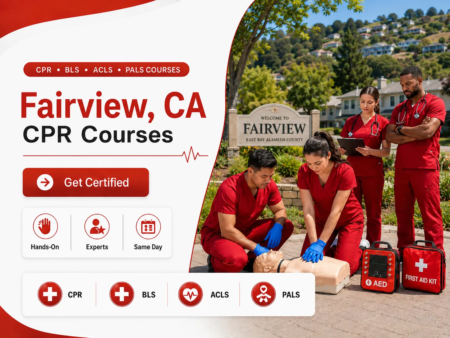 CPR & BLS certification class for healthcare workers in Fairview, CA