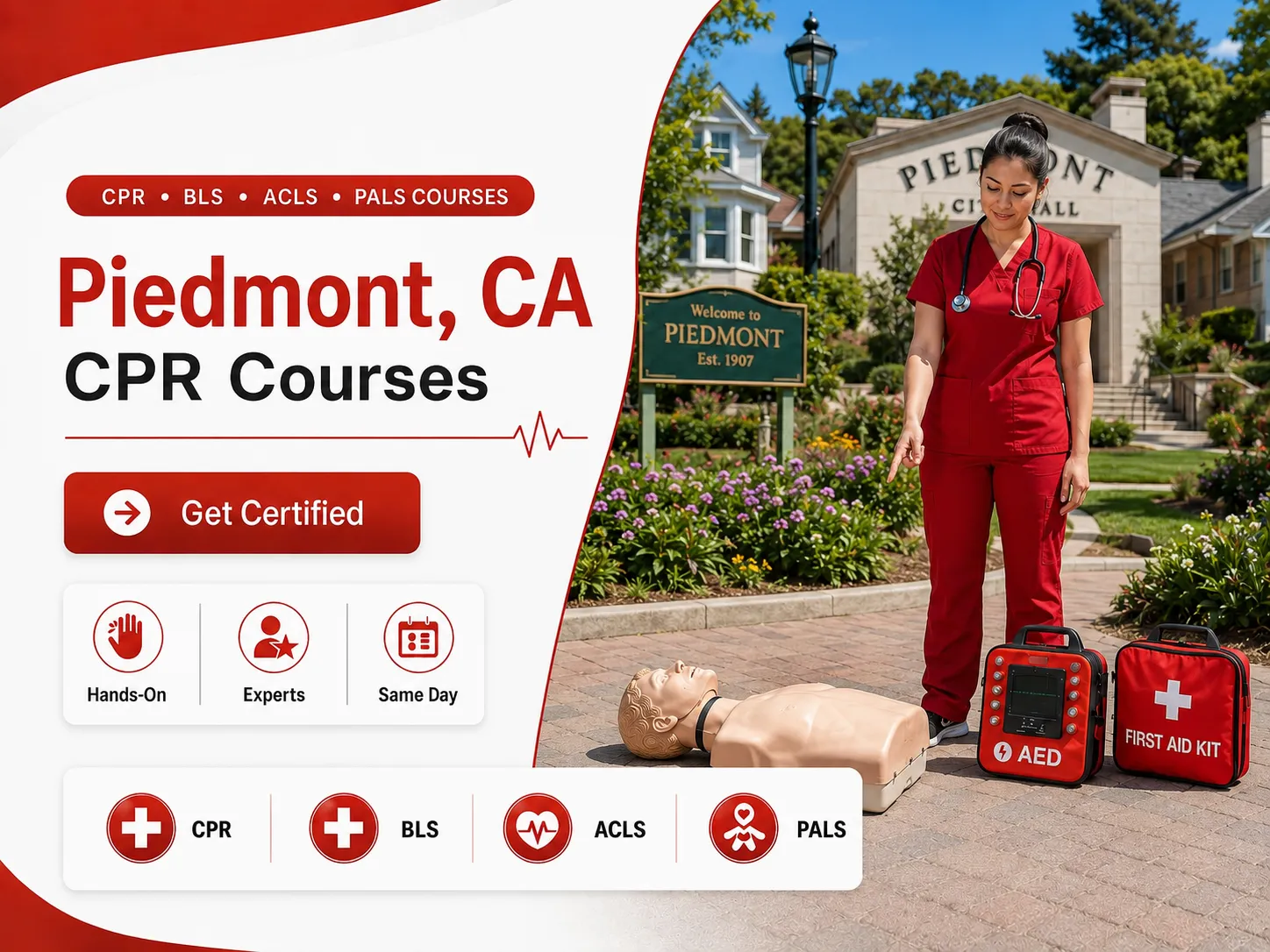 CPR BLS training session with AHA-certified instructor in Piedmont, CA