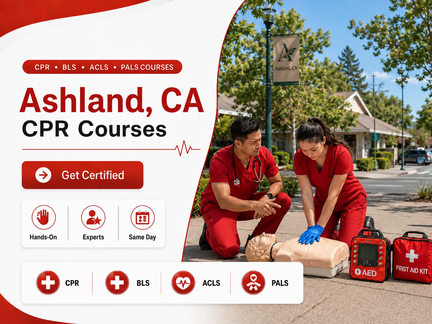 Group CPR certification class in Ashland, California