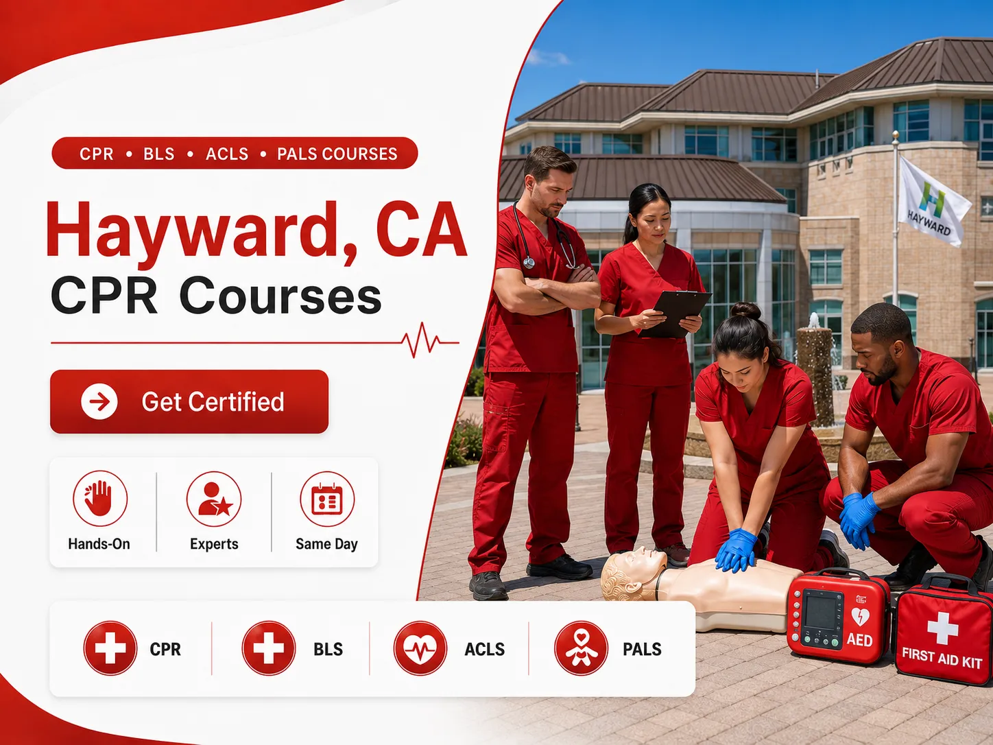 Group CPR certification class in Hayward, California