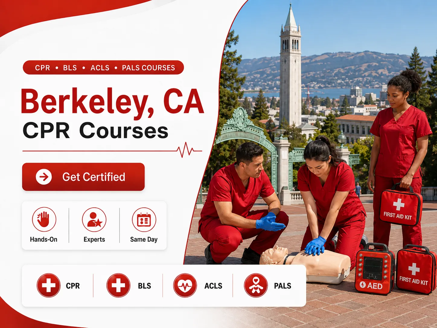 Hands-on CPR and BLS certification training in Berkeley, CA